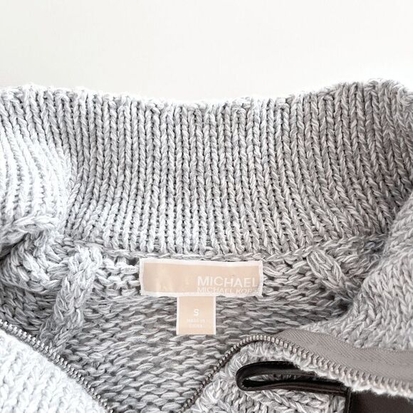 Michael Kors Women's Toggle Closure Dolman Sleeve Turtleneck Poncho Gray Small - Picture 3 of 7